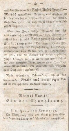 Viertes Kapitel. Von der Chargirung.