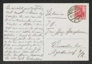 Brief von Theodor Däubler an Margarete Hauptmann