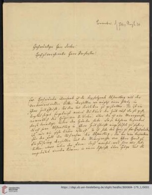 Korrespondenz Carl Theodor Liebner / Carl Ullmann: Brief von Carl Theodor Albert Liebner an Carl Ullmann