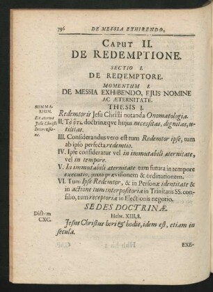 Caput II. De Redemptione.