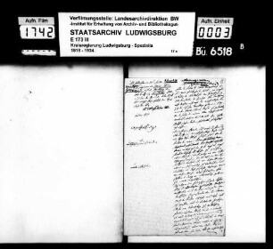 Markungssachen, Oberamt Cannstatt