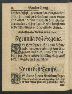 V. Form deß Tauffs.
