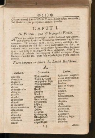 Caput I. De Puritate, quae est in singulis Verbis