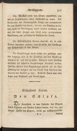 Sechzehntes Capitel. Vom Schlafe