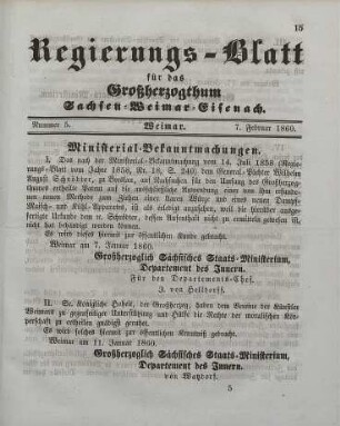 Nr. 5 : 7. Februar 1860