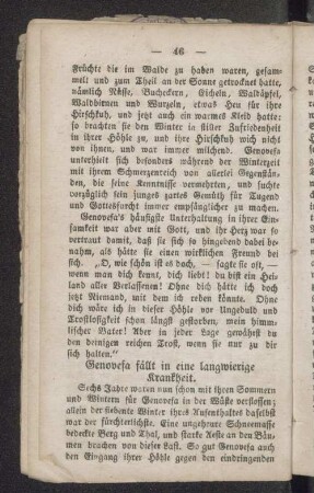 Genovefa fällt in eine langwierige Krankheit.