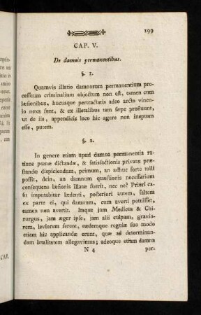 199-204, Caput V. De damnis permanentibus.