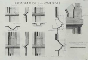 Zwickau, Gewandhaus, Fassadendetails, Nordgiebel