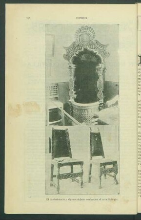 El confesionario y algunos objetos usados por el cura Hidalgo.