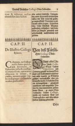 Cap. II. Von des Fürstlichen Collegii Oberhofmeister.