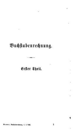 Buchstabenrechnung.