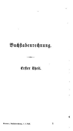 Buchstabenrechnung.