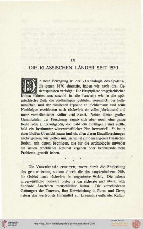 IX. Die klassischen Länder seit 1870