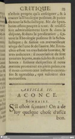 Article IV. Aconce