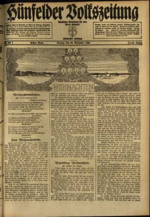 Erste Ausgabe vom Freitag, den 24. Dezember 1920.
