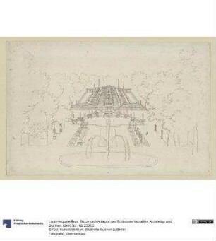 Skizze nach Anlagen des Schlosses Versailles, Architektur und Brunnen