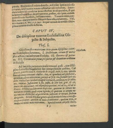 Caput IV. De disciplinae externae Ecclesiasticae Obiecto & Subiecto.