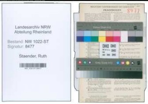 Entnazifizierung Ruth Staender , geb. 18.10.1919 (Kaufmaennischer Angestellter)