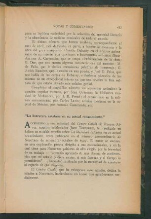 "La literatura catalana en su actual renacimiento"