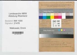 Entnazifizierung Emmi Malkowski, geb. 14.08.1922 ()