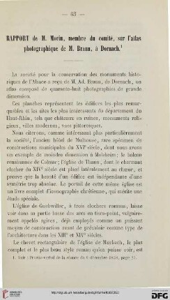 Rapport de M.Morin, membre du comité, sur l'atlas photographique de M. Braun, à Dornach