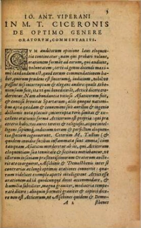 Io. Ant. Viperano In M. P. Ciceronis de optimo genere oratorum commentarius