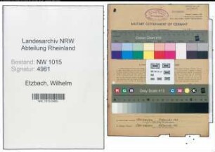 Entnazifizierung Wilhelm Etzbach , geb. 29.06.1909 (Kaufmann)