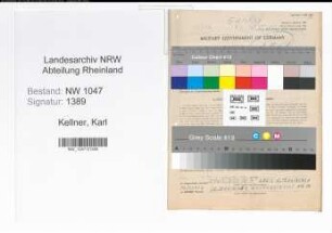 Entnazifizierung Karl Kellner , geb. 21.02.1885 (Lehrer)