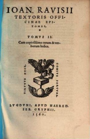 Officinae Ioannis Ravisii Textoris Epitome. 2