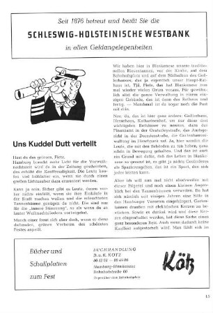 Uns Kuddel Dutt vertellt