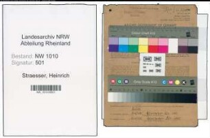 Entnazifizierung Heinrich Straesser , geb. 23.07.1906 (Metzgermeister)