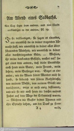 Am Abend eines Sabbaths.