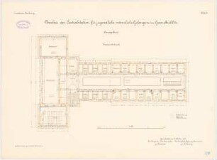 Zentralstation für jugendliche männliche Gefangene, Groß-Strehlitz: Haupthaus: Grundriss 2. Obergeschoss 1:100