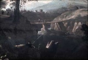 Landschaft mit Staffagefiguren