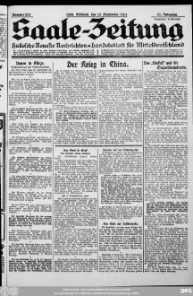 Saale-Zeitung : allgemeine Zeitung für Mitteldeutschland ; Hallesche neueste Nachrichten