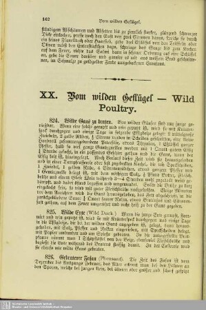 XX. Vom wilden Geflügel. - Wild Poultry