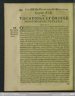 Caput XIX. De Vocatione Et Ordine Ministrorum Ecclesiae