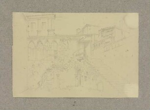 Innenhof mit umliegenden Häusern in Venedig