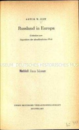 Veröffentlichung über die Rolle Russlands in Europa