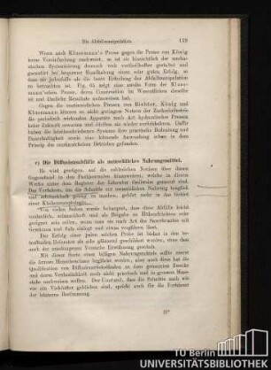 c) Die Diffusionsabfälle als menschliches Nahrungsmittel