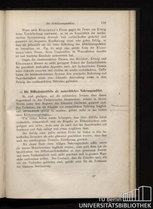 c) Die Diffusionsabfälle als menschliches Nahrungsmittel