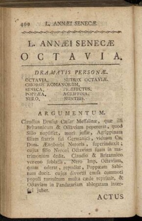 Dramatis Personæ. - Argumentum.