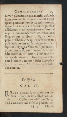De Osculis. Cap. IV.