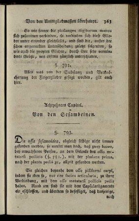 Achtzehntes Capitel. Von den Schambeinen. § 793.