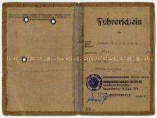 Führerschein von Werner Stielau - Familienkonvolut