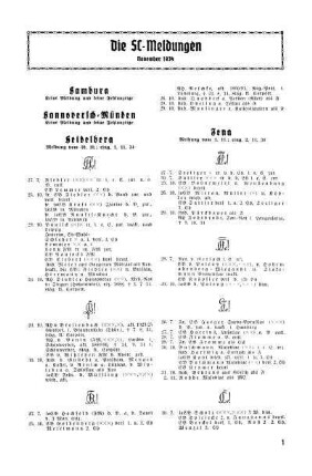 Die SC-Meldungen November 1934