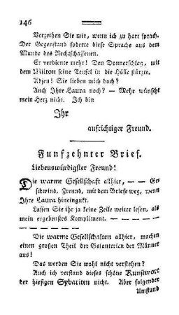 Funfzehnter Brief