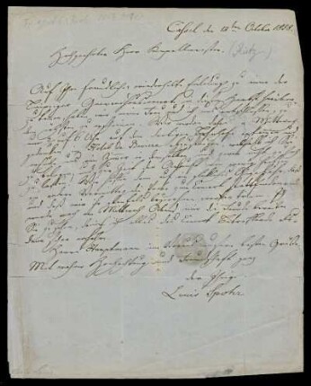 Brief von Louis Spohr an Julius Rietz