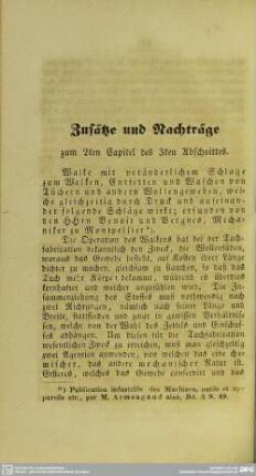 Zusätze und Nachträge zum 2ten Capitel des dritten Abschnittes