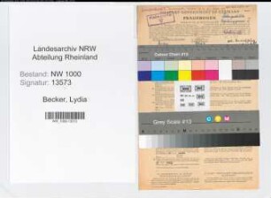 Entnazifizierung Lydia Becker, geb. 14.05.1921 (Postangest.)
